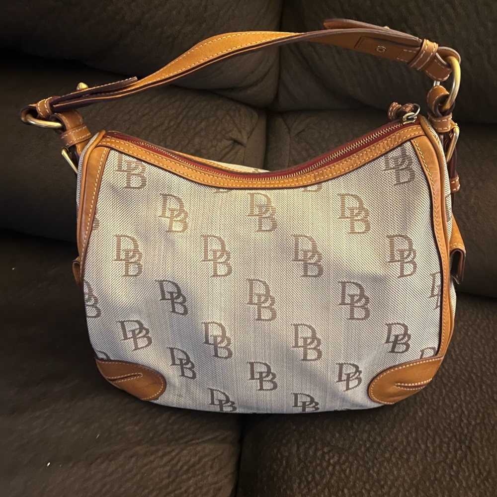 Dooney & Bourke Tan and Brown Shoulder Bag